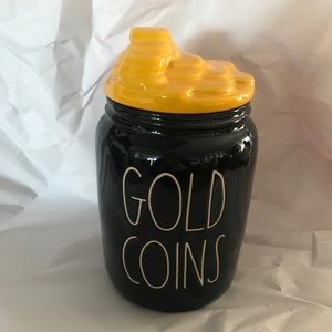 Rae Dunn - GOLD COINS - canister